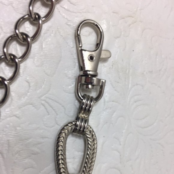 Metal Silver Toned Chain Loops Infinity Rope Design Belt 40" - Picture 2 of 5